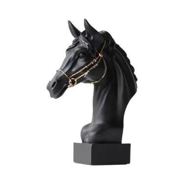 Imagem de Escultura De Resina De Cabeça De Cavalo Galopante Elegante, Peça De Ar