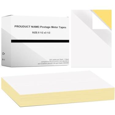 Imagem de Caixa com 200 fitas para medidores de postagem dupla compatíveis com PB 612-9 612-0, 612-7, 612-9 e 620-9 5 1/4 x 3 1/2 com fita de medidor de postagem Perf 05204, duas etiquetas por folha