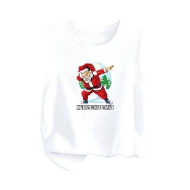 Imagem de Camiseta Regata Gráfica Sem Mangas Com Estampa De Papai Noel Para Meni