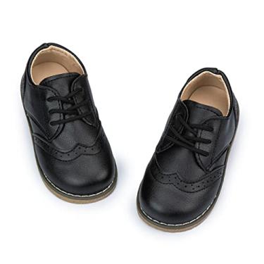 Imagem de Sapato social infantil para meninos e meninas, uniforme escolar, formal, casual, Oxfords, Preto, 17