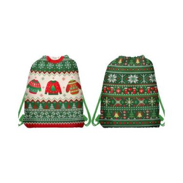 Imagem de Sacos De Presente Com Padrão De Meia Do Papai Noel 10pcs Não Tecido Su
