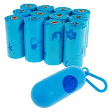 Imagem de Sacos de fraldas descartáveis para bebês com dispensador à prova de vazamento 12 ou 16 rolos sacos de fraldas para bebês para controle de odores e resíduos resistentes a rasgos para casa e viagem