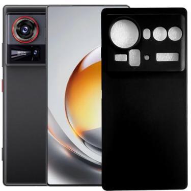 Imagem de MAOUICI Capa para ZTE Nubia Z80 Ultra, capa macia de TPU antiimpressão digital [6,8 polegadas] preta