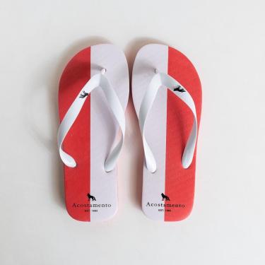 Imagem de Chinelo Masculino Acostamento Duo Branco e Vermelho-Masculino
