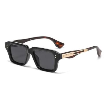 Imagem de Óculos de Sol UV400 - Lentes Transparentes com Estampa de Leopardo Degradê e Rebites para Homens e Mulheres, Ideais para Esportes ao Ar Livre, Corrida e Ciclismo, C3 Leopardo Preto