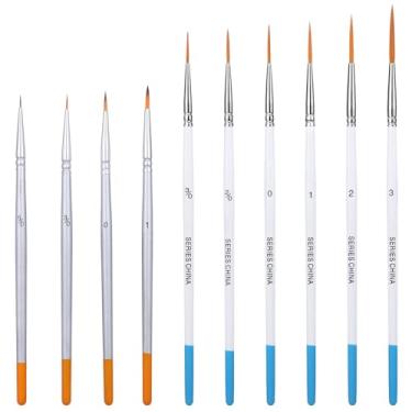 Imagem de Molain 10 pincéis de delineador, altamente flexíveis, extralongos com ponta fina, pincéis detalhados para óleo de aquarela acrílica, pintura em miniatura de modelo de unhas riscas