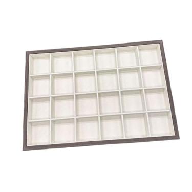 Imagem de oshhni Bandeja Organizadora de Joias, Estojo Decorativo, Grande Capacidade, Versátil, Portátil, em Madeira, para Presentes, Ideal para Grampos de Cabelo e, 24 Compartimentos