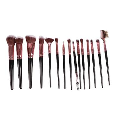 Imagem de Dioche Conjunto de Pincéis de Maquiagem Profissional 15 Peças Kit de Pincéis Cosméticos de Tubo de Alumínio Macio para Uso Doméstico Preto Dourado Perfeito para Noivas, Mães e Amigos