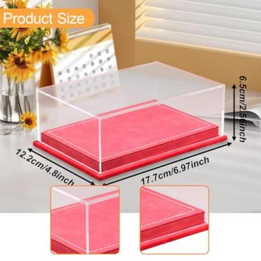 Imagem de oshhni Vitrine transparente em acrílico para miniaturas de carros, escala 1:64, ideal para guardar objetos e objetos de coleção. Perfeita para colecionadores, Vermelho