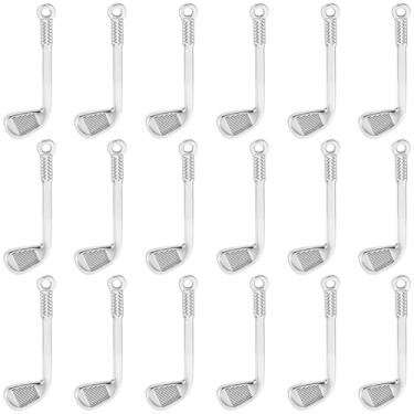 Imagem de SUNNYCLUE 1 caixa 100 peças pingentes de golfe prata pingente de golfe tibetano antigo metal esportes golfe pingentes para fazer joias colar brinco chaveiro pulseira diy artesanato jogador suprimentos