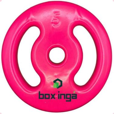 Imagem de Anilha Emborrachada 5Kg - Rosa - BOX INGÁ