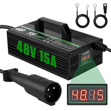 Imagem de Carregador de bateria para carrinho de golfe Club Car 48 V 15 A, cabo de 4 m com carga para baterias de chumbo-ácido de 48 V