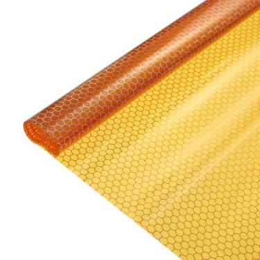 Imagem de PATIKIL 30,5 cm x 50,8 cm filme de luz de carro, luz de neblina de freio de farol de veículo, autoadesivo, favo de mel, rolo de folha de adesivo para carros, caminhões, trailers, SUV, laranja