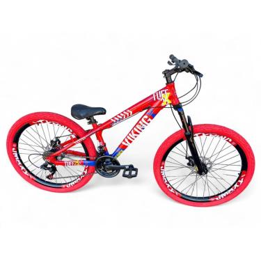 Imagem de Bicicleta Aro 26 Vikingx Tuff Freeride Downhill Alumínio 21v Aros Vmaxx Freio a Disco Pneu Flame-Unissex