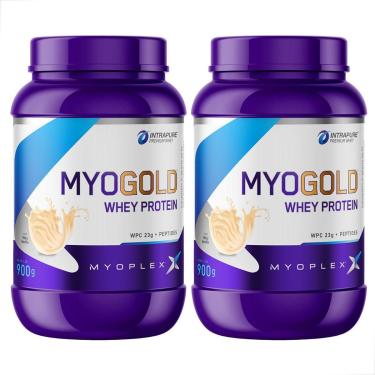 Imagem de Kit 2 Myo Gold Whey Protein Premium Pote 900g Myoplex-Unissex