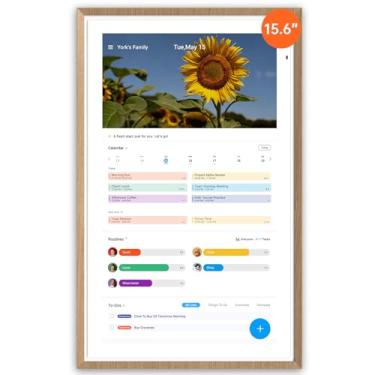 Imagem de ApoloSign Calendário digital de 39.6 cm: calendários de modo duplo com Google Play e sincronização de vários calendários, planejador eletrônico e gráfico de tarefas, tela sensível ao toque inteligente