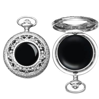 Imagem de Kchss Espelho de obsidiana natural para adivinhação, meditação, bruxaria, presentes de bruxa para mulheres, jardim secreto, prata