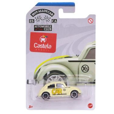 Imagem de Miniatura Volks Fusca Bege Escala 1:64 Metal Castela
