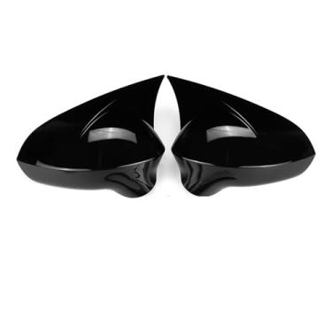 Imagem de Preto brilhante/fibra de carbono olhar retrovisor asa espelho cobre tampas compatíveis com seat leon mk2 1p ibiza mk4 6j 2008-2017 espelho caso capa(Glossy Black)