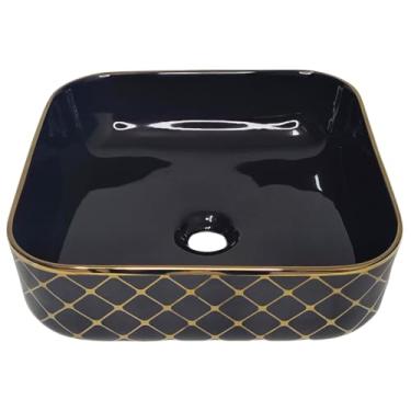 Imagem de MAC Metais Vintage, Cuba de Sobrepor Quadrada Cerâmica Vintage Retrô Etna