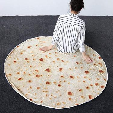Imagem de Manta de Tortilla Burritos Gigante Redonda Praia Macia Confortável Pelúcia Inovadora para Adultos