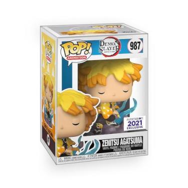 Imagem de Epic Collectibles Pop Anime: Demon Slayer - Zenitsu Agatsuma Transforming (Thunder Breathing) Edição Limitada Exclusivo Conjunto de Bonecos de Vinil com Protetor de Caixa Compatível Funko