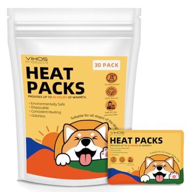 Imagem de VIKOS Products Pacote com 30 pacotes de calor atualizados para filhotes recém-nascidos, bolsas térmicas de substituição de brinquedos para cães de ansiedade, aquecedores descartáveis para filhotes