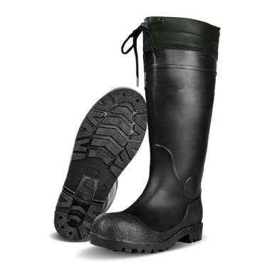 Imagem de E KAINI Botas De Chuva Masculinas, Cano Alto, À Prova D'Água, Com Borracha De Pvc, Botas Para Lama, Calçados Leves E Confortáveis Para Jardinagem, Pesca, Quintal, Fazenda, Trabalho Ao Ar Livre