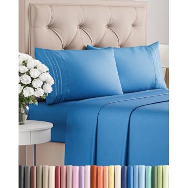 Imagem de Jogo de lençol Queen Size com 4 peças – Conjunto de lençóis de cama respirável e refrescante – Roupa de cama de luxo para mulheres, homens, crianças, adolescentes, meninos e meninas – Bolsos profundos