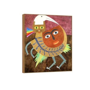 Imagem de Victor Brauner famosa pintura em tela de arte de parede pronta para pendurar - trecho de imagem em moldura de madeira para decoração de sala de estar 70 x 85 cm 27 x 33 pol