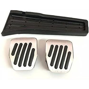 Imagem de Capa de almofada de pedal, para BMW New 5 Series 2018 2019 LHD, Alumiunm Pedal de descanso para os pés, freio combustível, pedais de gás, placas de acelerador, acessórios para carro, 3 peças para MT