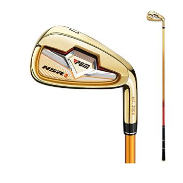 Imagem de Tacos de golfe canhotos/destros NSR3#7 Irons Professional Practice Pole Carbon/Stainless Steel Shaft Golf Iron (ouro, direito, R Carbon)
