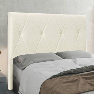 Imagem de Cabeceira Casal King 1,95m Estofada Em Tecido Linho Ancona - Lucadi Rústico Natural