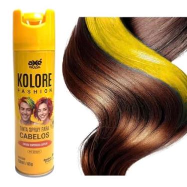 Imagem de Tinta de Cabelo Temporária Spray Colorido – Sai com Água, Ideal para Carnaval, Festas e Fantasias – Uso Infantil e Adulto, Fácil Aplicação e Remoção (Amarelo)