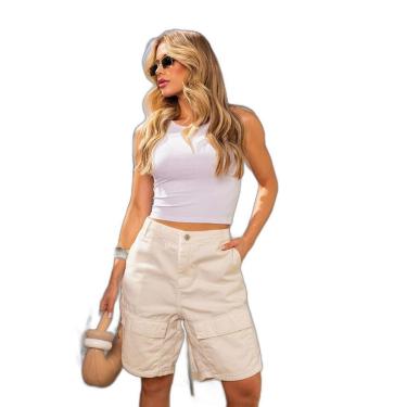 Imagem de BERMUDA SARJA CARGO FEMININA CINTURA MÉDIA CARPINTEIRO 23087-Feminino