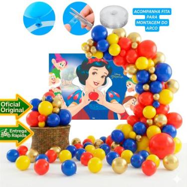 Imagem de Kit festa Branca de neve Decoração Aniversário Painel+ balão - Piffer 