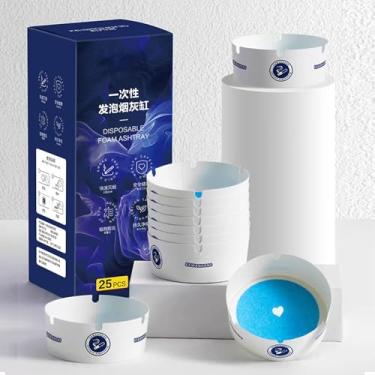 Imagem de 25 cinzeiros de papel descartáveis de alta qualidade, cinzeiro portátil sem fumaça com areia de pomada perfumada para remoção de fumaça, aplicável a escritórios, salas de estar, quartos, etc
