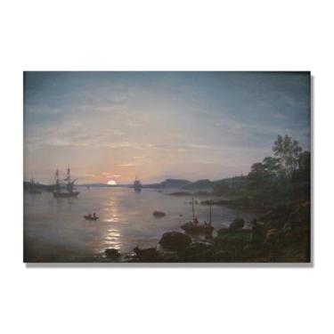 Imagem de NHLDZYH Quadro famoso para salão - réplica de J.C. Dahl - Paisagem romântica nórdica em tela - decoração de parede elegante. (Paisagem 27). 40 x 60 cm. Apenas tela