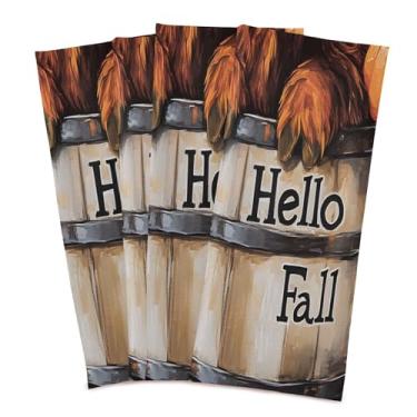 Imagem de xigua Conjunto de 6 panos de prato de cozinha de gado de outono, toalhas de cozinha macias altamente absorventes de secagem rápida para limpeza de pratos e limpeza manual, 71 x 45 cm