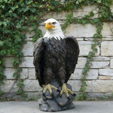 Imagem de Lmtzwyw Estátua de águia de jardim, estatueta grande de águia americana para jardim para decoração interna e externa dos EUA para escritório, pátio
