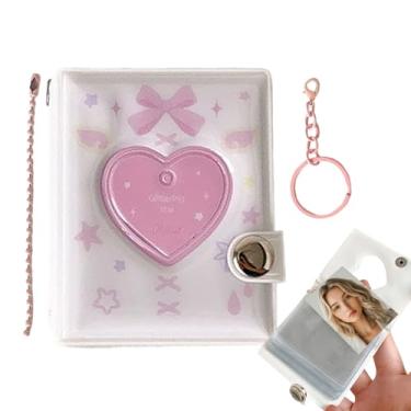 Imagem de Álbum de Fotos - Porta-retrato Portátil Em Pvc Com Pendente | Suporte de Bolso para 32 Fotos | Para Aniversário Casamento dos Namorados Uso Diário Viagem Crianças Adultos