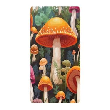 Imagem de Blueangle Lençol de berço padrão para berço infantil - Lençóis de algodão macio e respirável com aquarela e cogumelos (519)