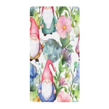 Imagem de Blueangle Lençol de berço padrão para berço infantil - Lençóis de algodão macio e respirável com flor de gnomos (678)