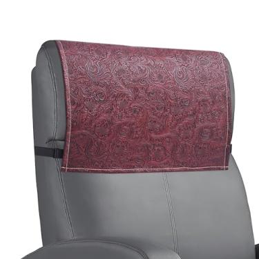 Imagem de QIELIZI Protetor de encosto de cabeça reclinável, impermeável, antiderrapante, capa de encosto de cabeça reclinável de couro para sofá, móveis, sala de estar, cadeira de escritório (1 vermelho