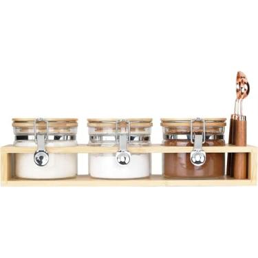 Imagem de BEAUTYMONKEY.K Potes Herméticos De Vidro Borossilicato Kkc Home Accents Com Tampas Fixação E Colheres, Recipientes Selados A Vácuo Para Açúcar, Sal Rosa Do Himalaia, Pimenta-Do-Reino Preta Em Grãos,