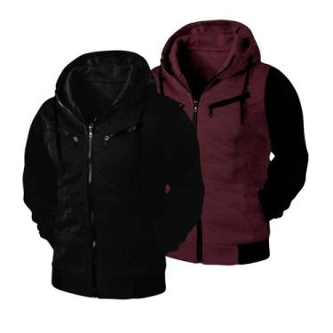 Imagem de Kit 02 Blusas De Frio Com Capuz Casaco Mmasculino e Feminino Ramazzoni