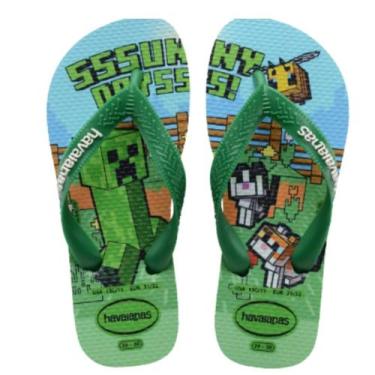 Imagem de Chinelo Infantil menino Havaianas Minecraft Fc Verde, Verde, Azul, 27/