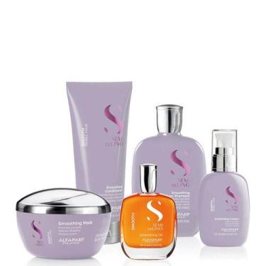 Imagem de Kit Alfaparf Smooth Hidratação Brilho Controle do Frizz Shampoo Máscar