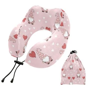 Imagem de Burbuja Almofada de pescoço de gnomos para viagem, almofada de viagem de espuma viscoelástica para dormir, suporte de cabeça de carro de avião, lavável na máquina e portátil