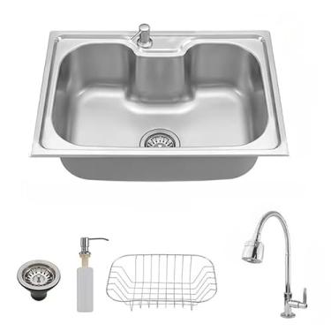 Imagem de Cuba para Cozinha pia inox Com Acessórios Torneira Cozinha Gourmet(Equipado com torneira A 304 50)